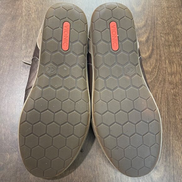 Vionic Willa Leather Sneakers Womens Size 6 Bronze Metallic Lace Up Comfort Shoe - Picture 5 of 8